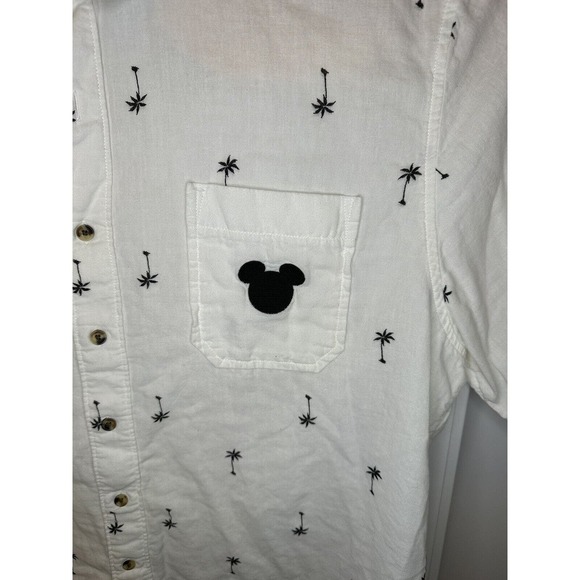 Disney Junk Food Button Up Shirt Men's XL Mickey Mouse Hawaiian Palm Trees White - Picture 4 of 8